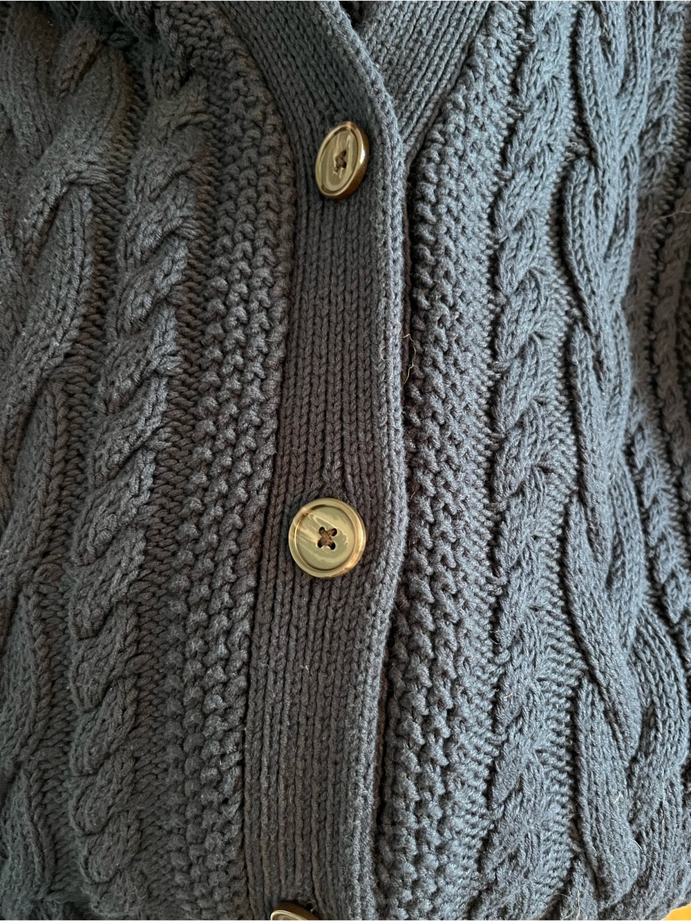 Quince 100% organic cotton chunky oversized cable knit navy cardigan sz s - Picture 9 of 9